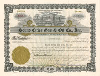 Sound Cities Gas and Oil Co., Inc. - Stock Certificate